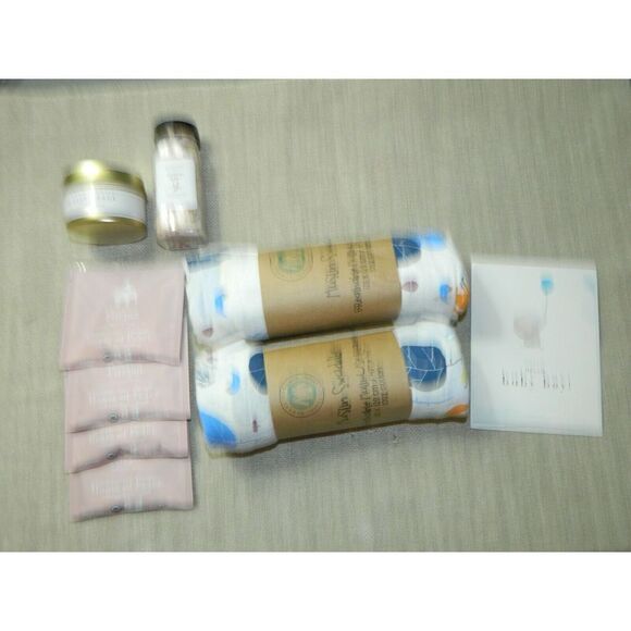 Global Organic Muslin Blanket Cotton Candle Tea New Mom Gift Box - Picture 3 of 6